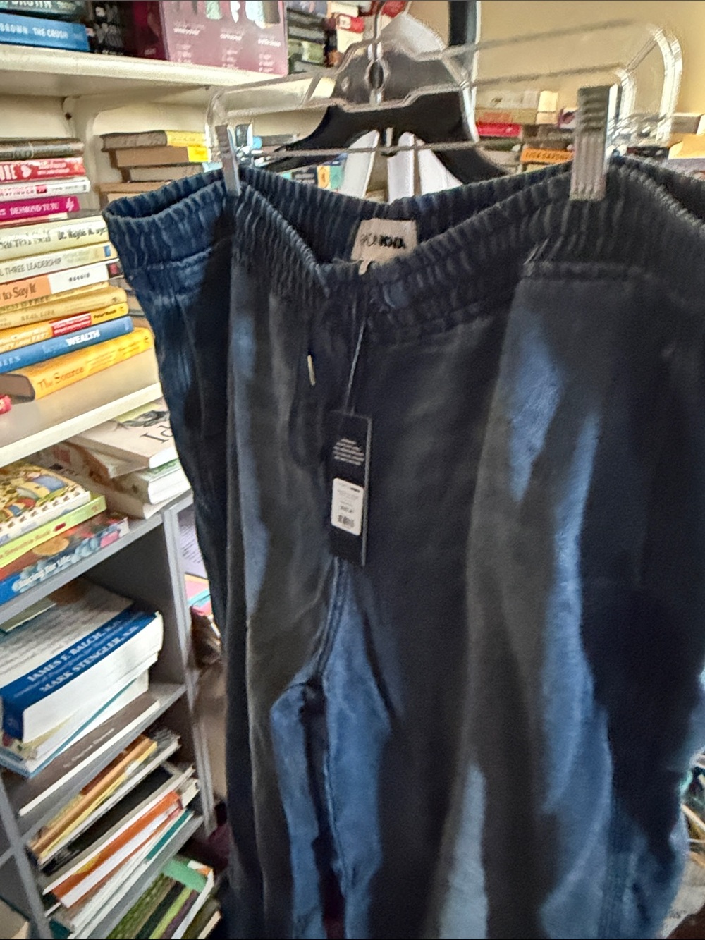 Fashion Nova Dark Wash Blue Drawstring Jeans - Picture 4 of 7